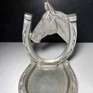 Vintage 1960's ROCKMOUNT Ranch Wear Horse Aluminum Ashtray